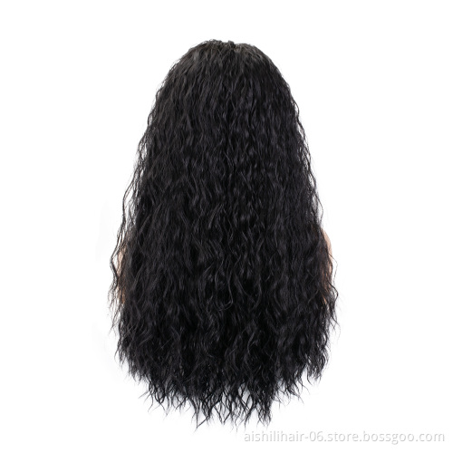 wholesale cheap headband wigs for black women long black wave synthetic hair wig